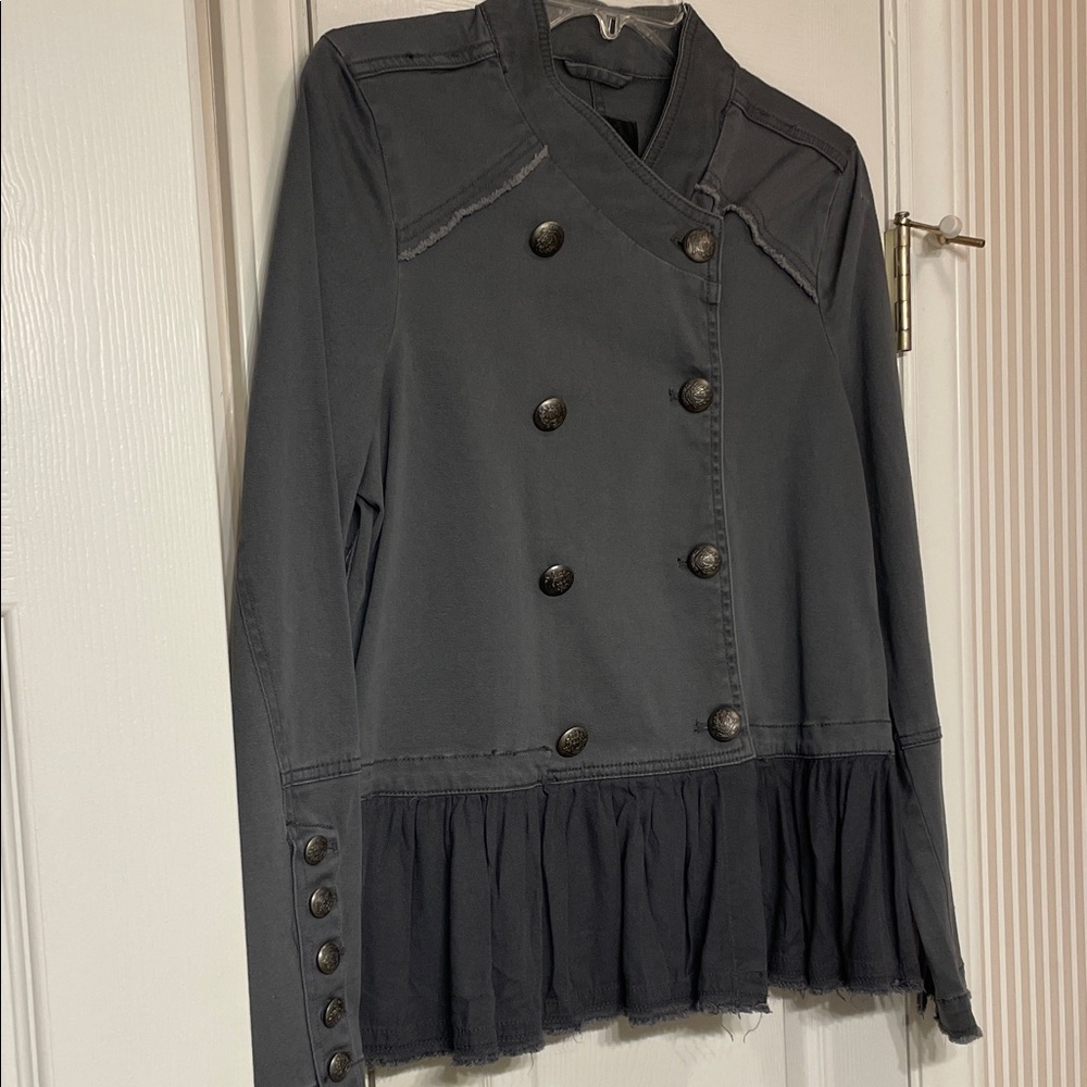 NWT. Women's Black Double-Breasted Peplum Jacket